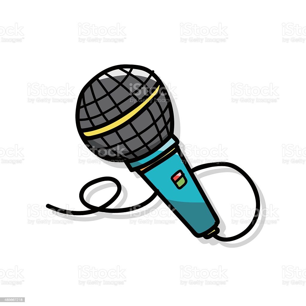 Микрофон на белом фоне мультяшный