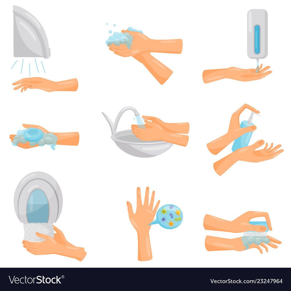 Правильное мытье рук вектор