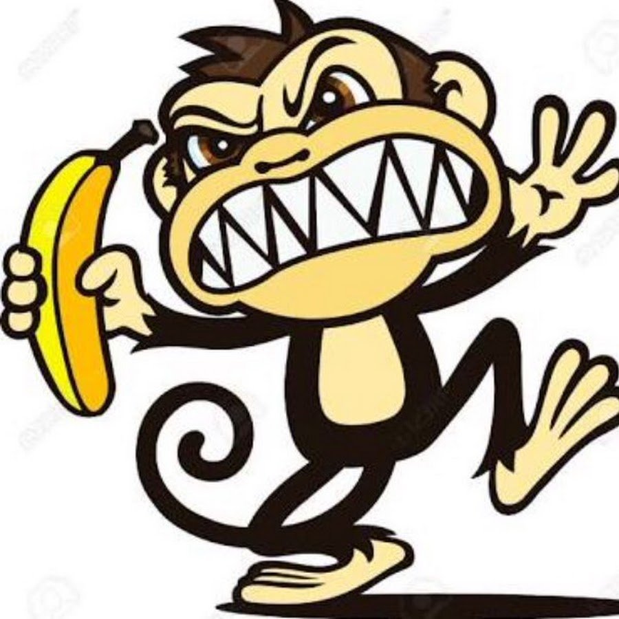 Мультяшная бешеная обезьяна