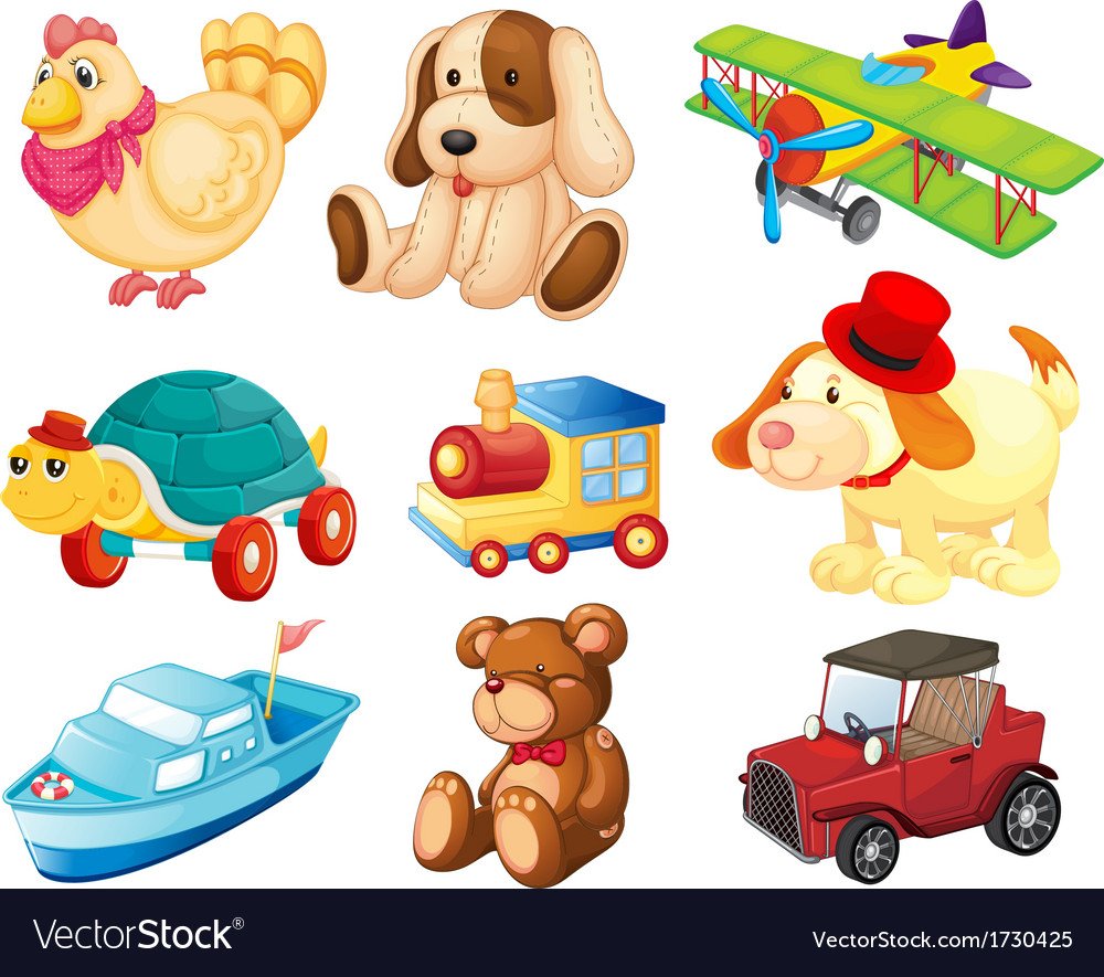 Игрушки много на одном листе