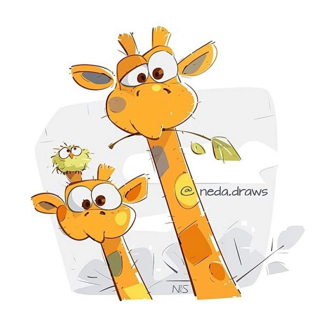 Жираф цветной без пятен