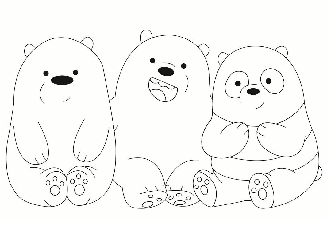 Раскраска медведь Панда