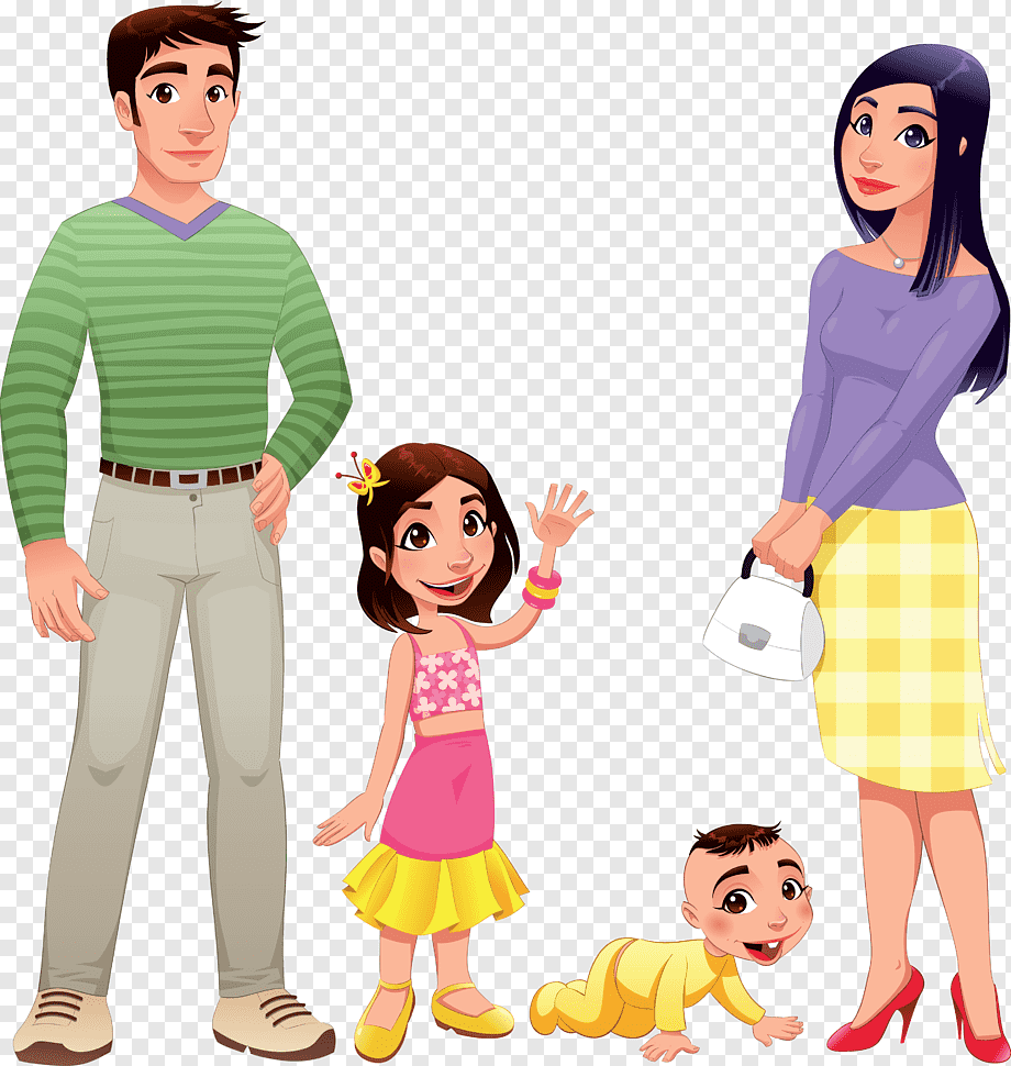 Рисунок семьи с мальчиком и девочкой