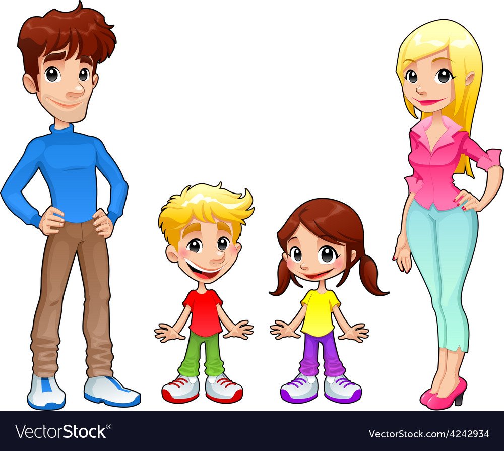 Мультяшная семья 4 человека