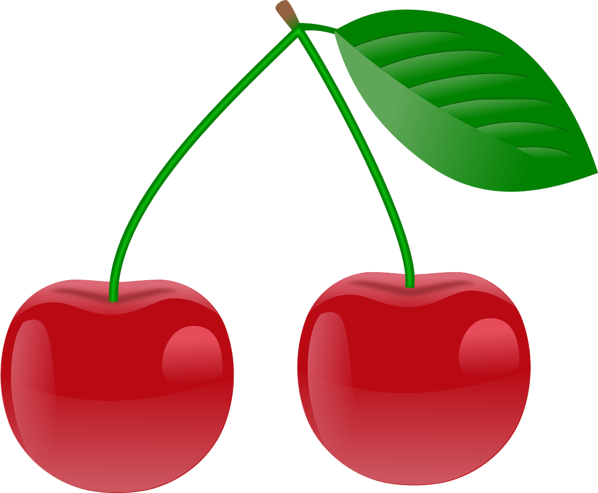 Вишня на белом фоне