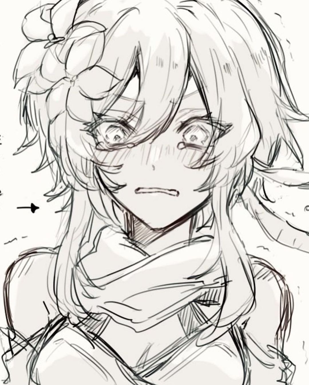 Геншин черно белые арты