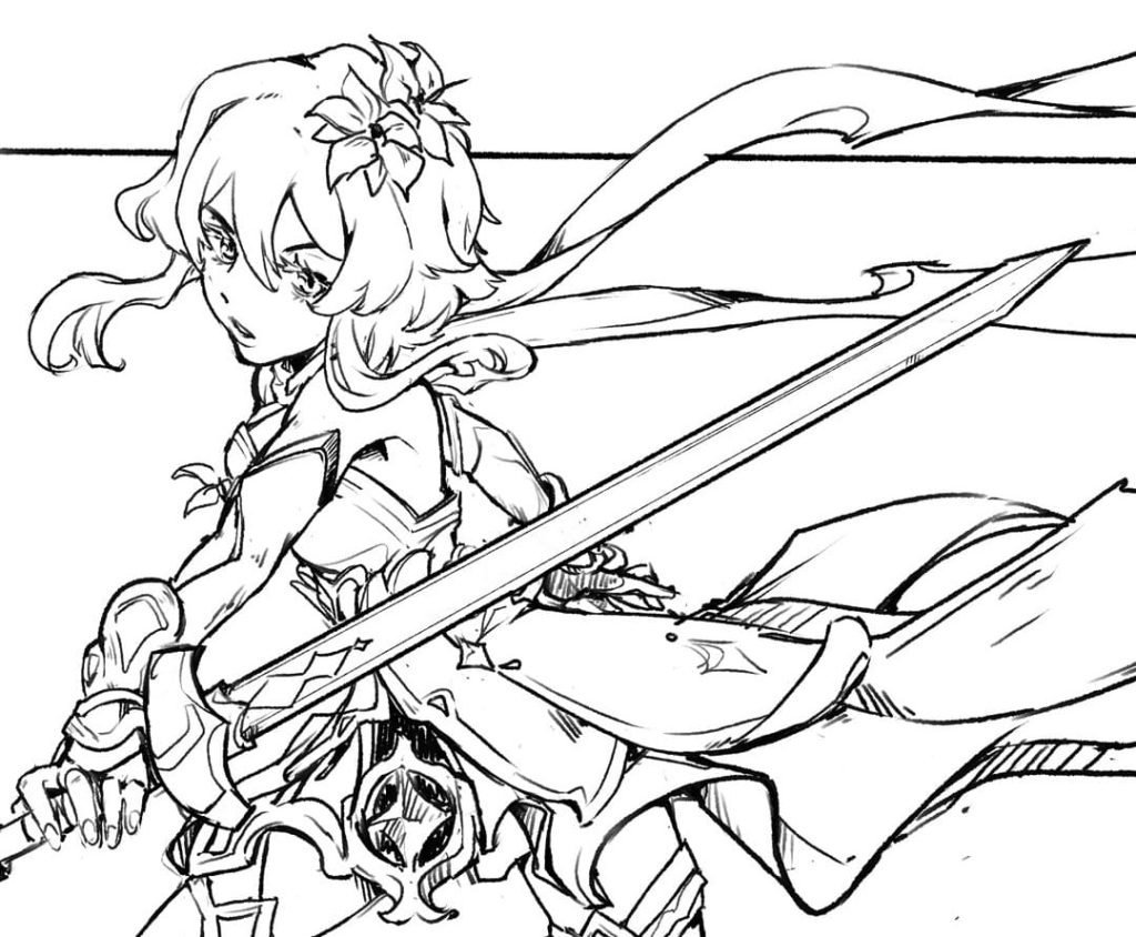 Раскраска Геншин Импакт