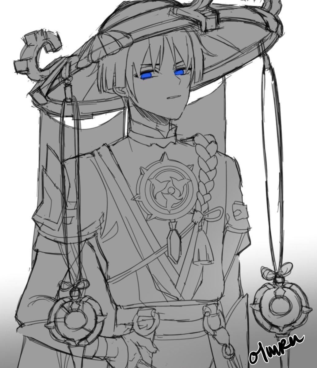 Тарталья Геншин скетч