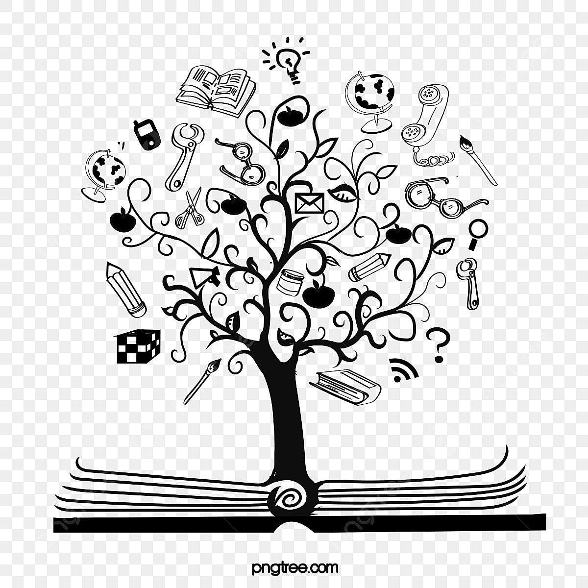 Дерево знаний на прозрачном фоне