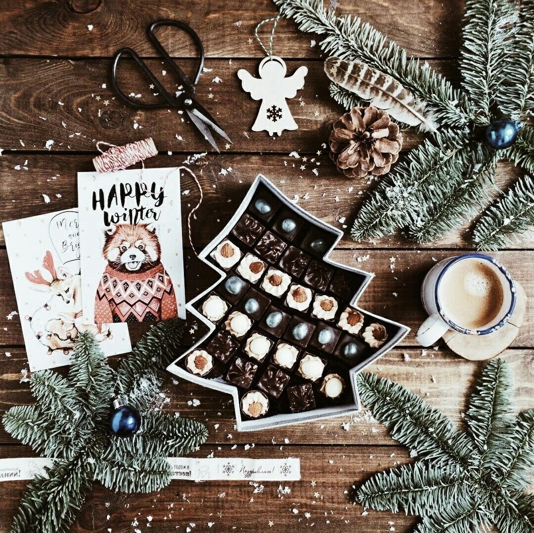 Открытки на новый год Эстетика