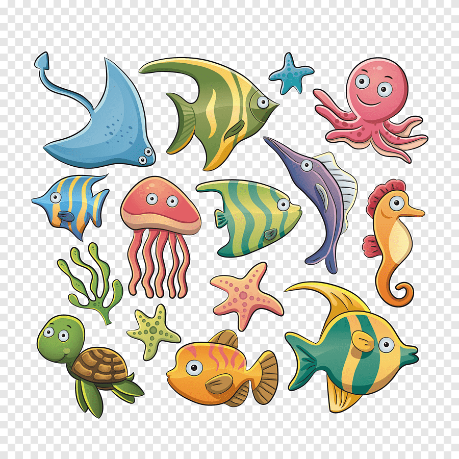 Морские обитатели вектор