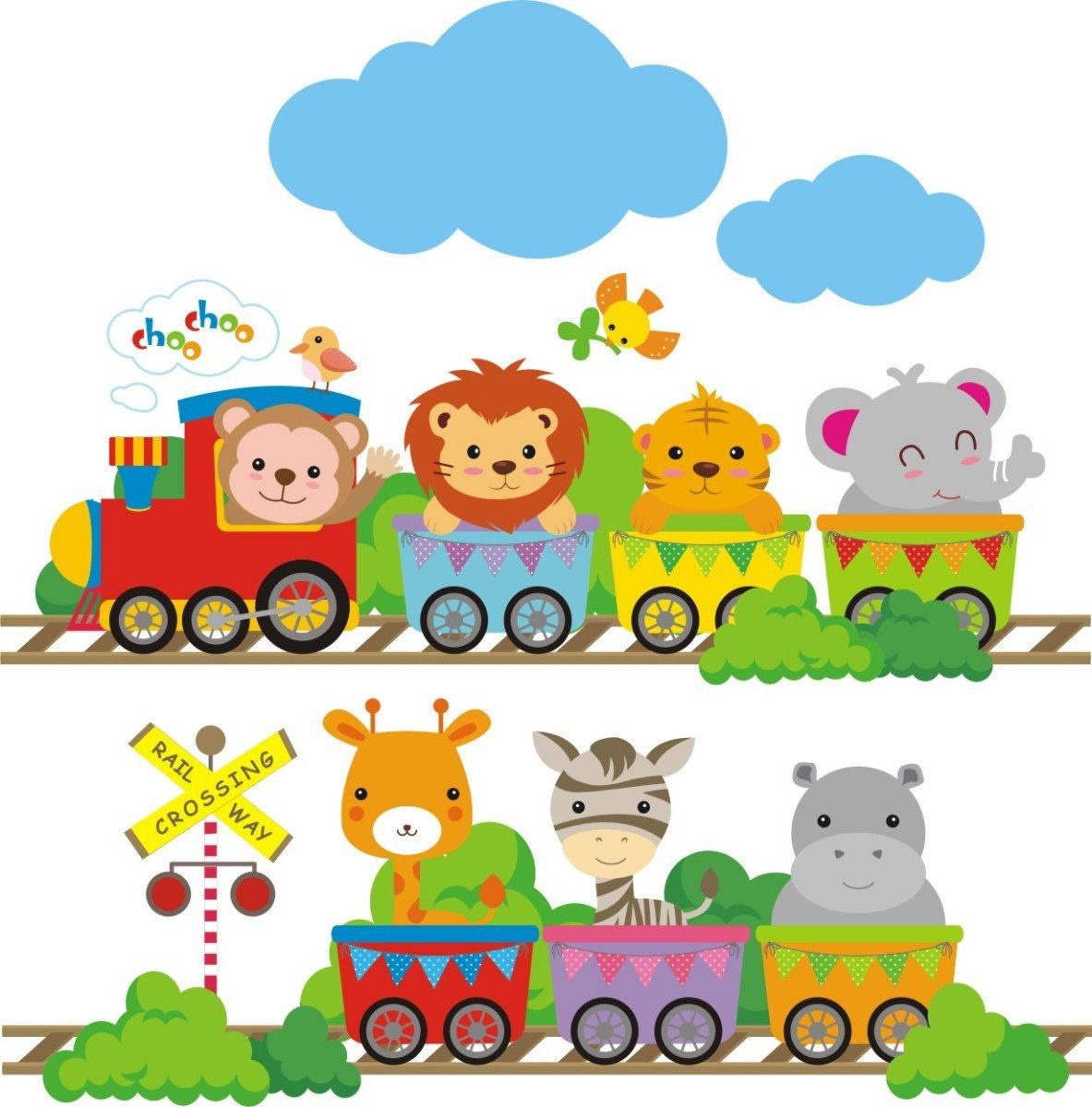 Паровозик со зверями