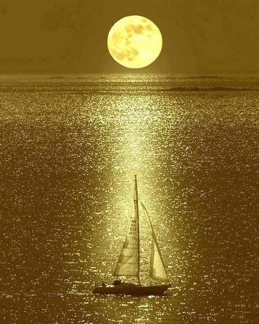 Лунная ночь над морем