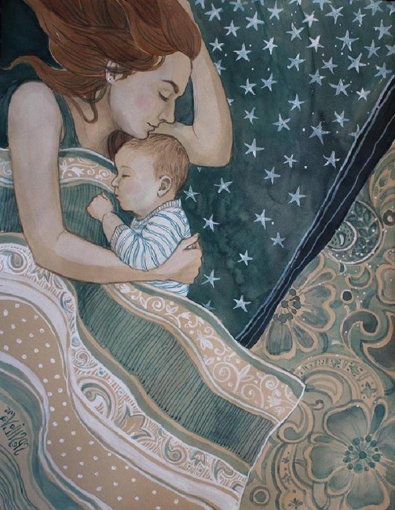 Мама и ребенок иллюстрация