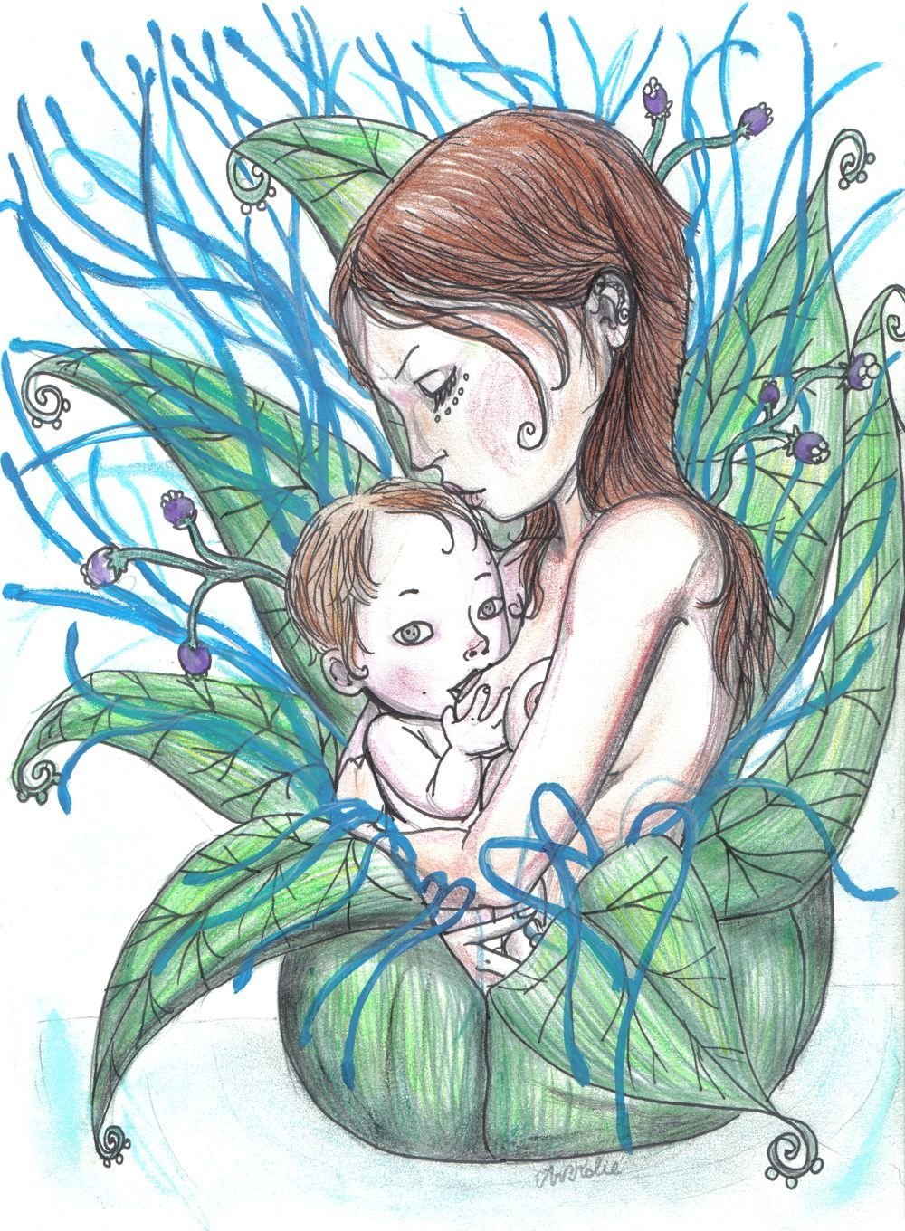 Кормление грудью иллюстрация