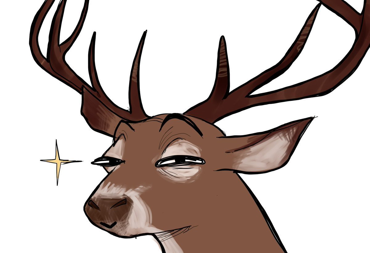 Олень в мультяшном стиле