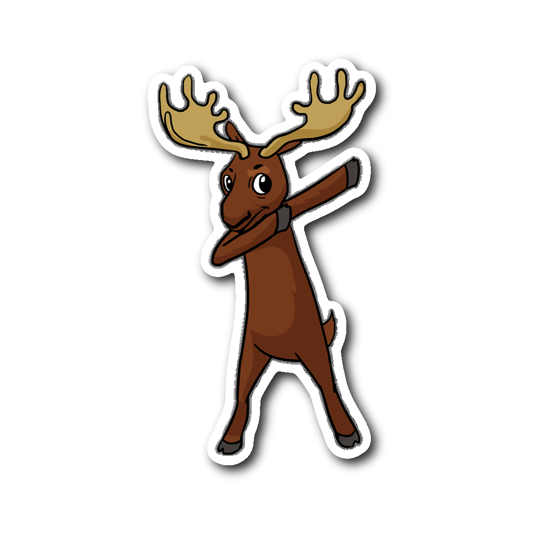 Мультяшный Лось стикер