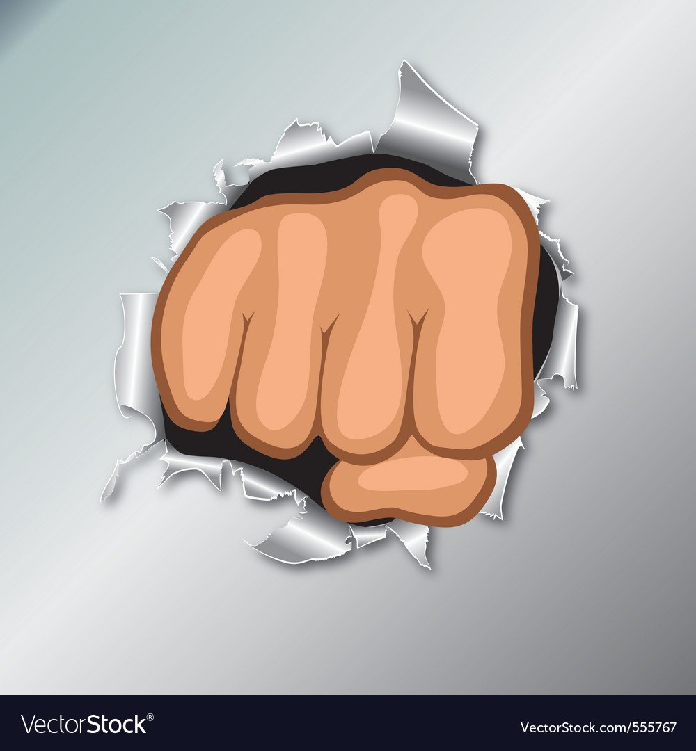 Кулак пробивающий стену граффити без фона