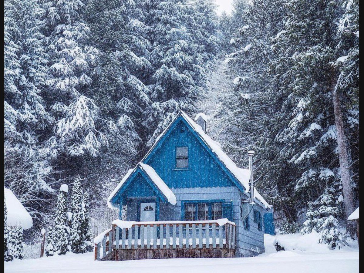 Дом в лесу зима