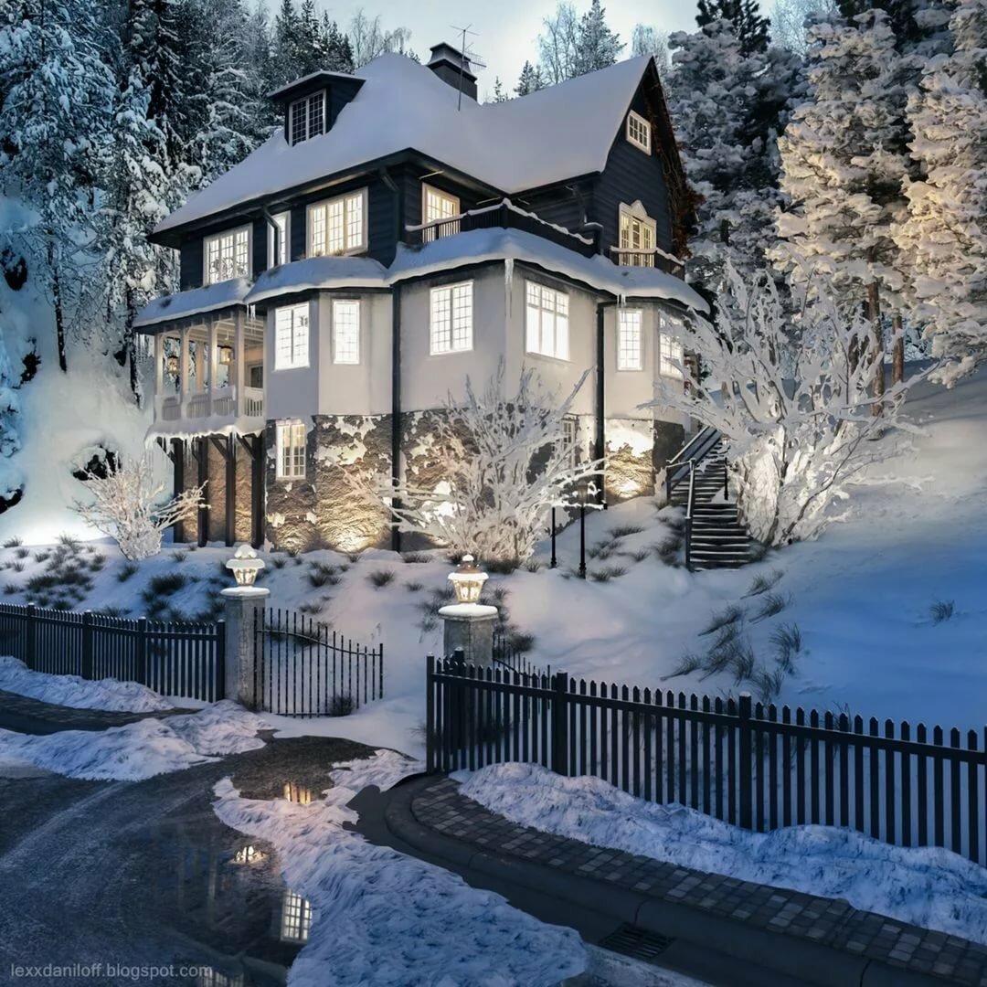 Дом зимой