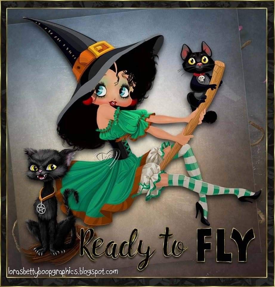 Ведьма красотка на метле