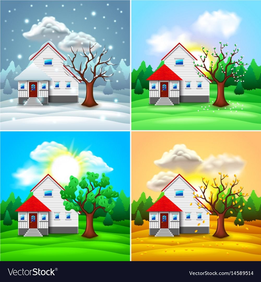 Домик в Разное время года