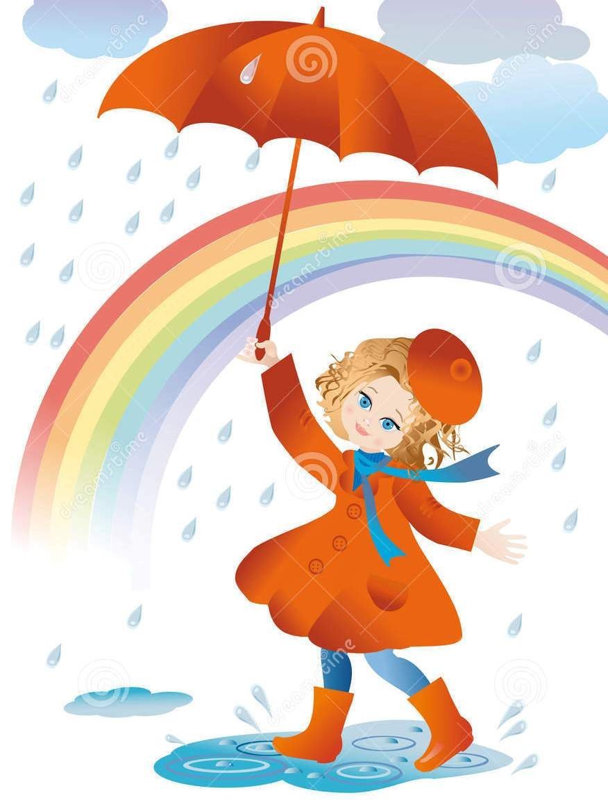 Девочка с зонтиком рисунок для детей