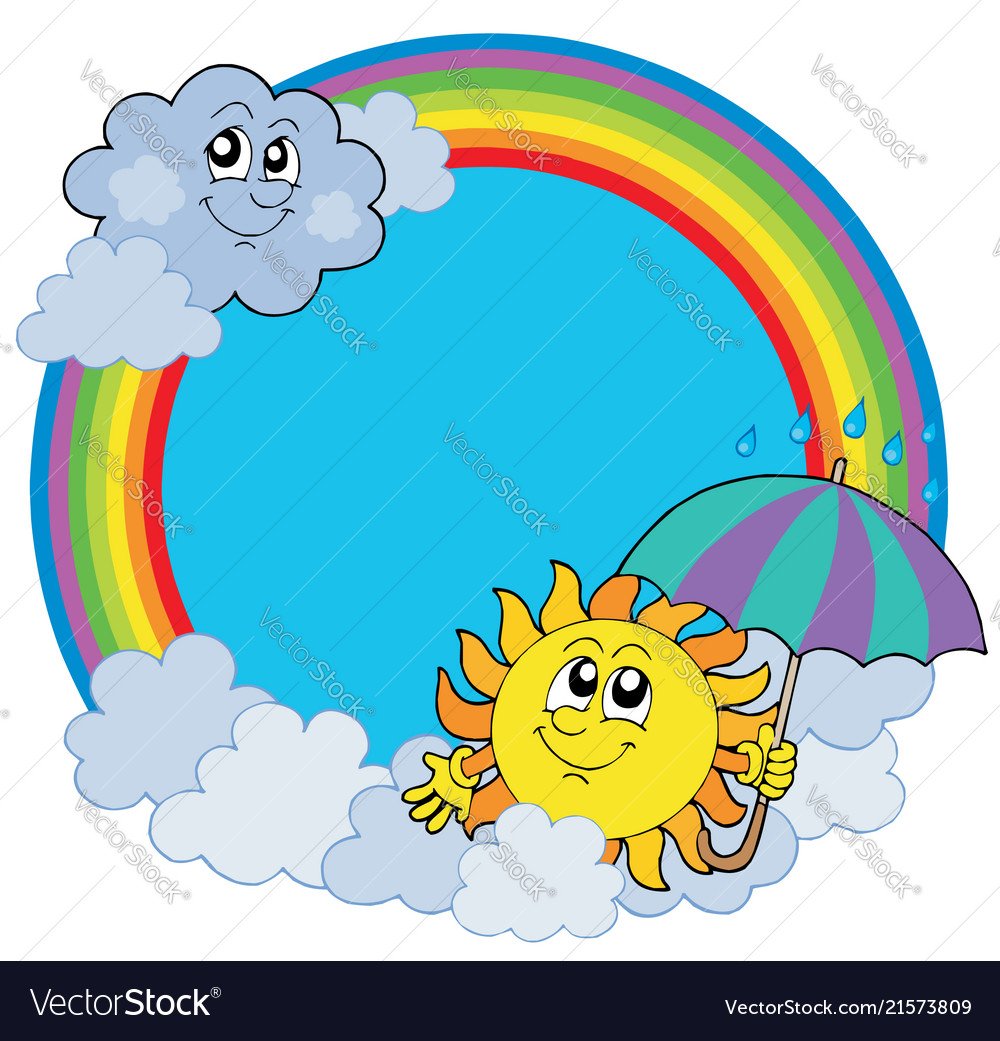 Тучка с солнышком с радугой