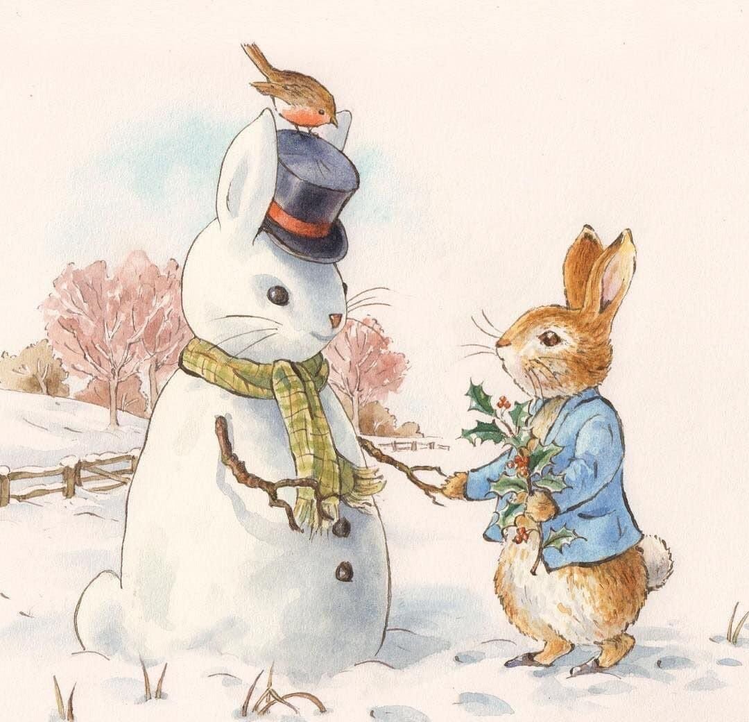 Винтажные открытки с кроликами