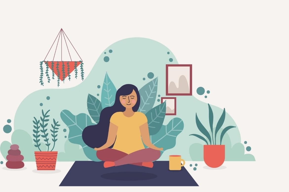 Векторная иллюстрация медитация