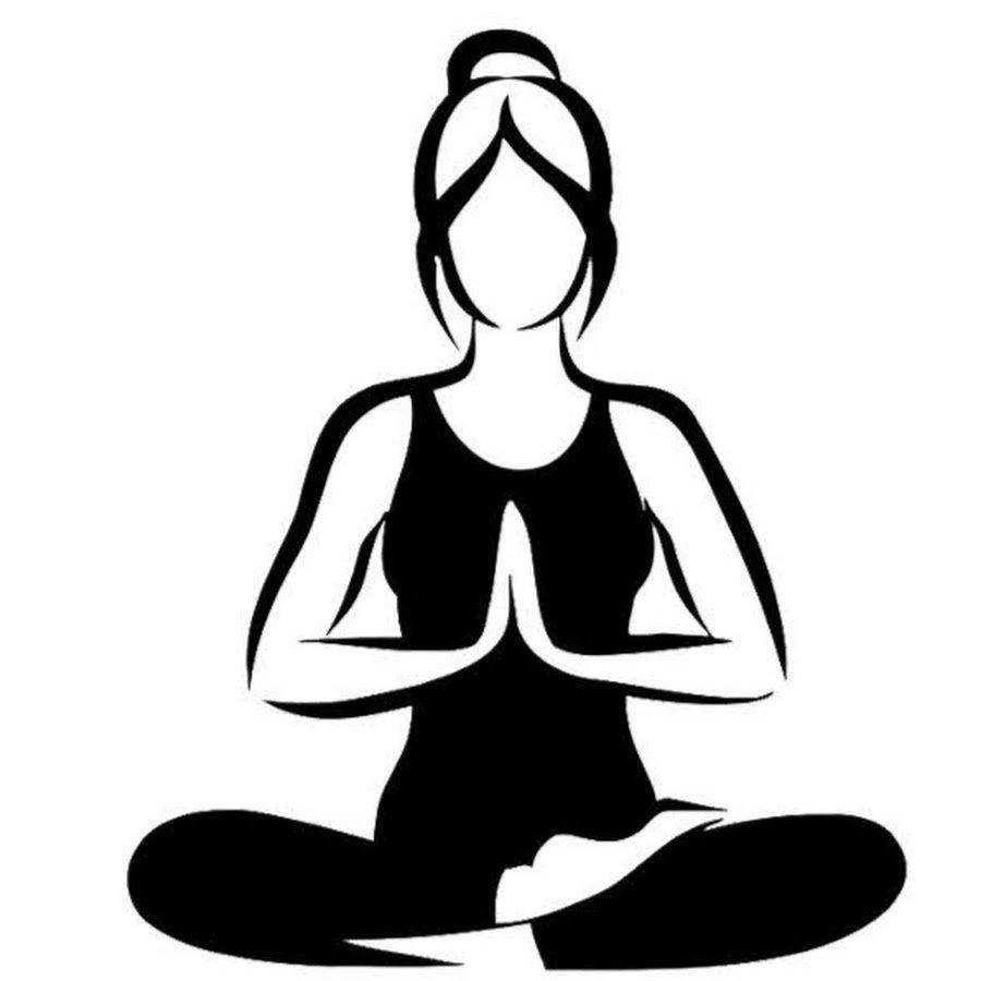 Силуэт человека в позе лотоса