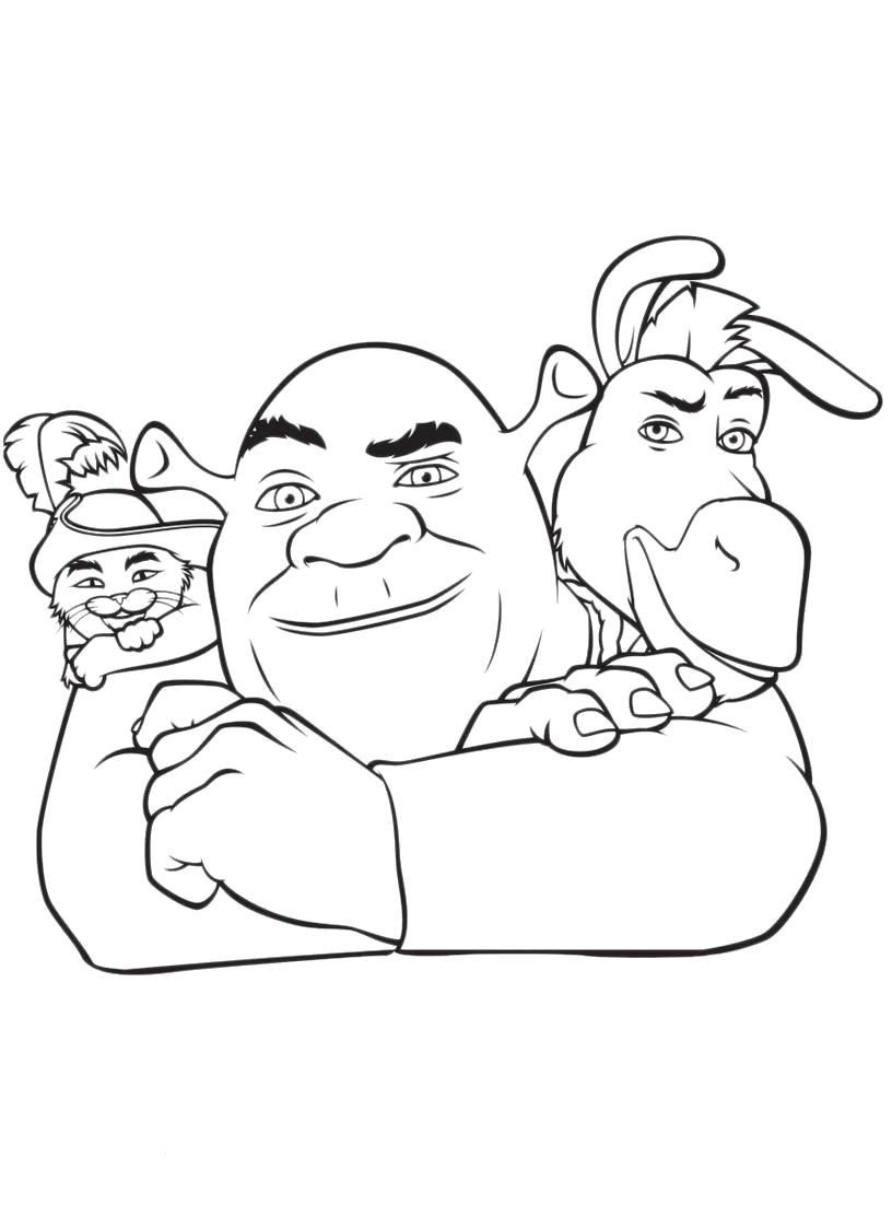 Шрек раскраска