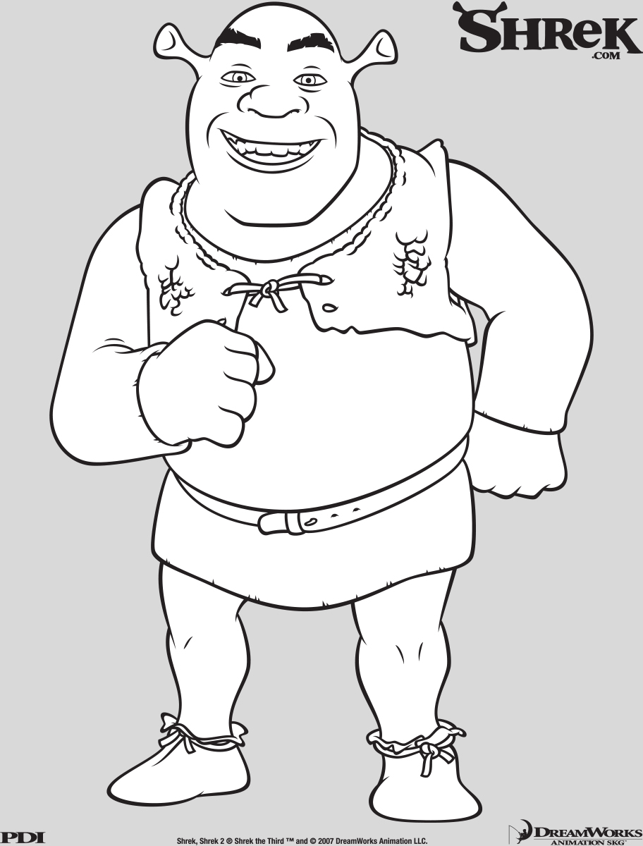 Раскраска Шрек и Фиона