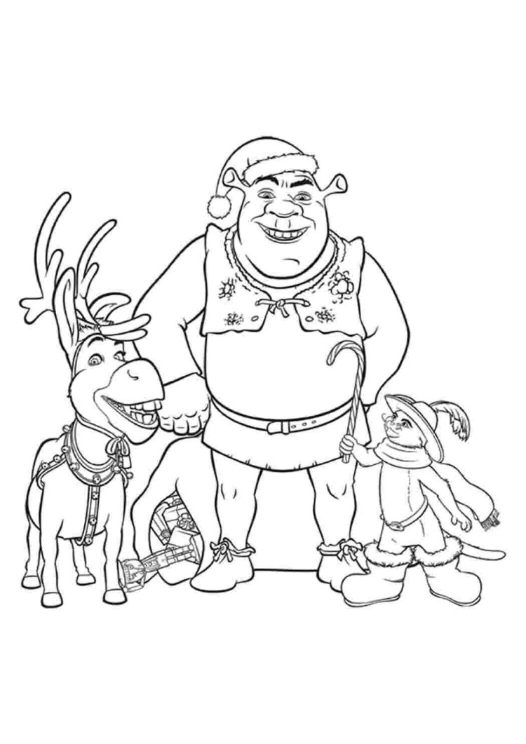 Шрек картинки раскраски