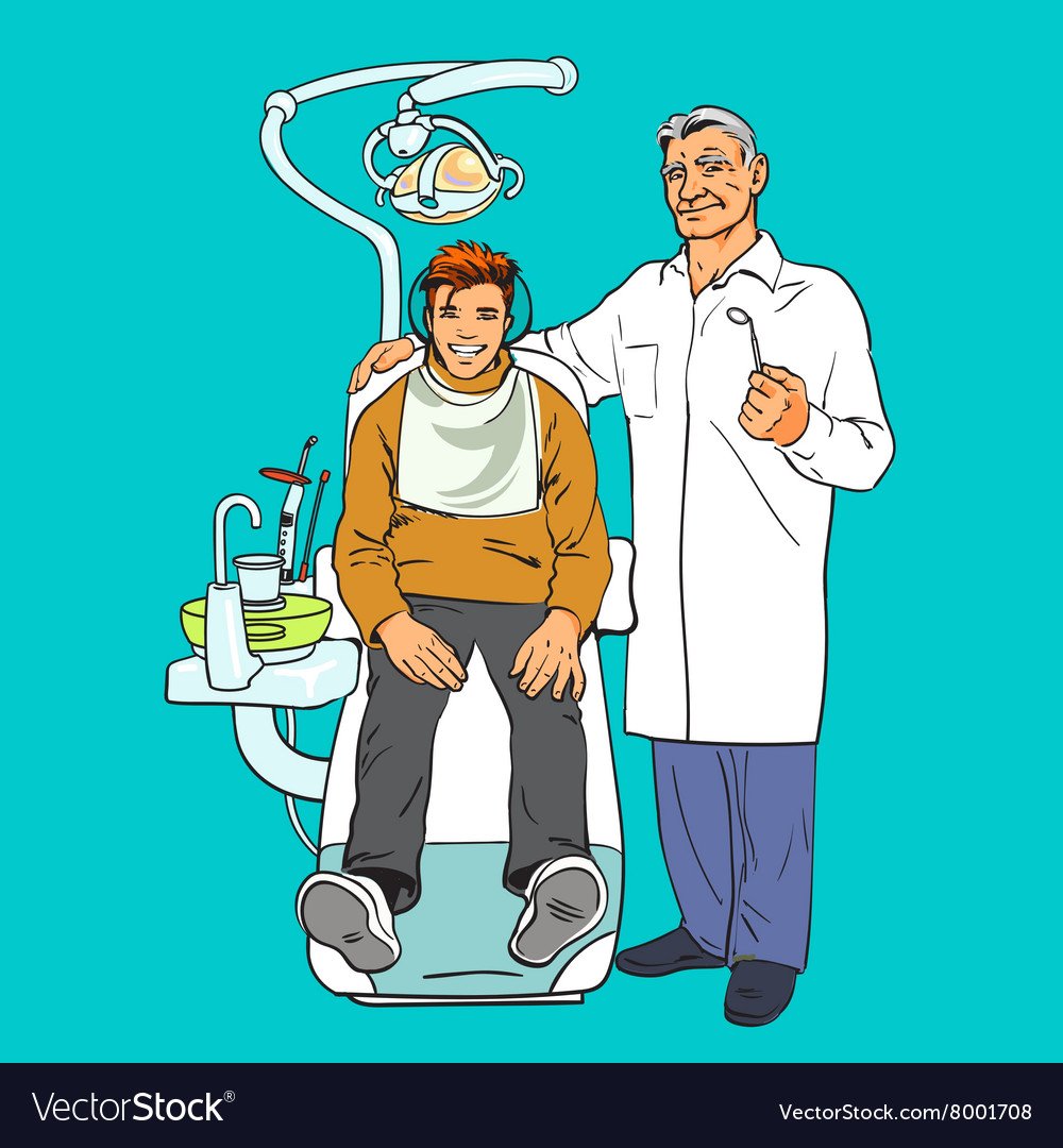 Стоматолог и пациент иллюстрация