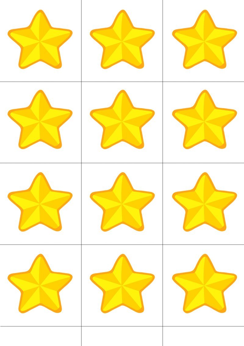 Звезды в ряд на прозрачном фоне