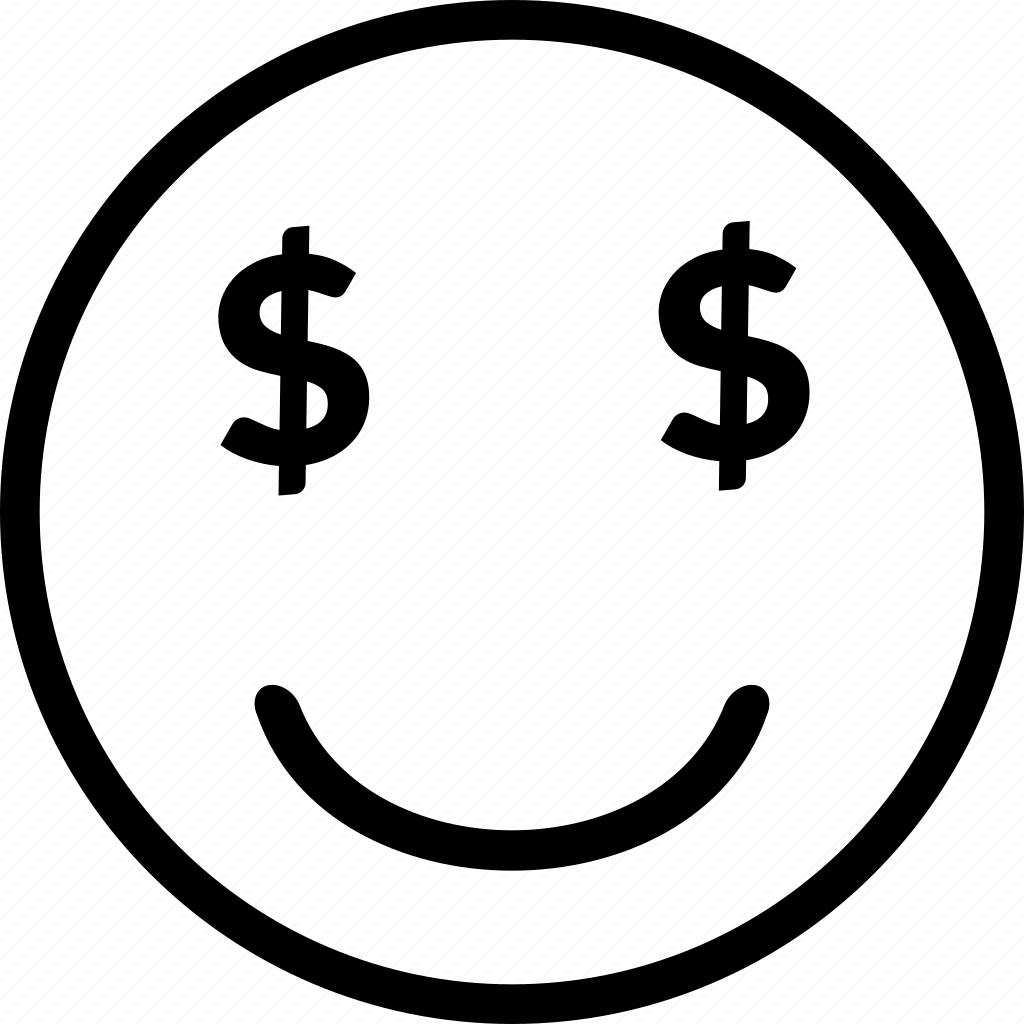 Смайлик с долларами в глазах