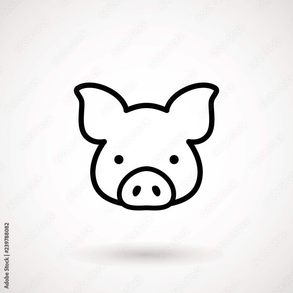 Голова свиньи контур