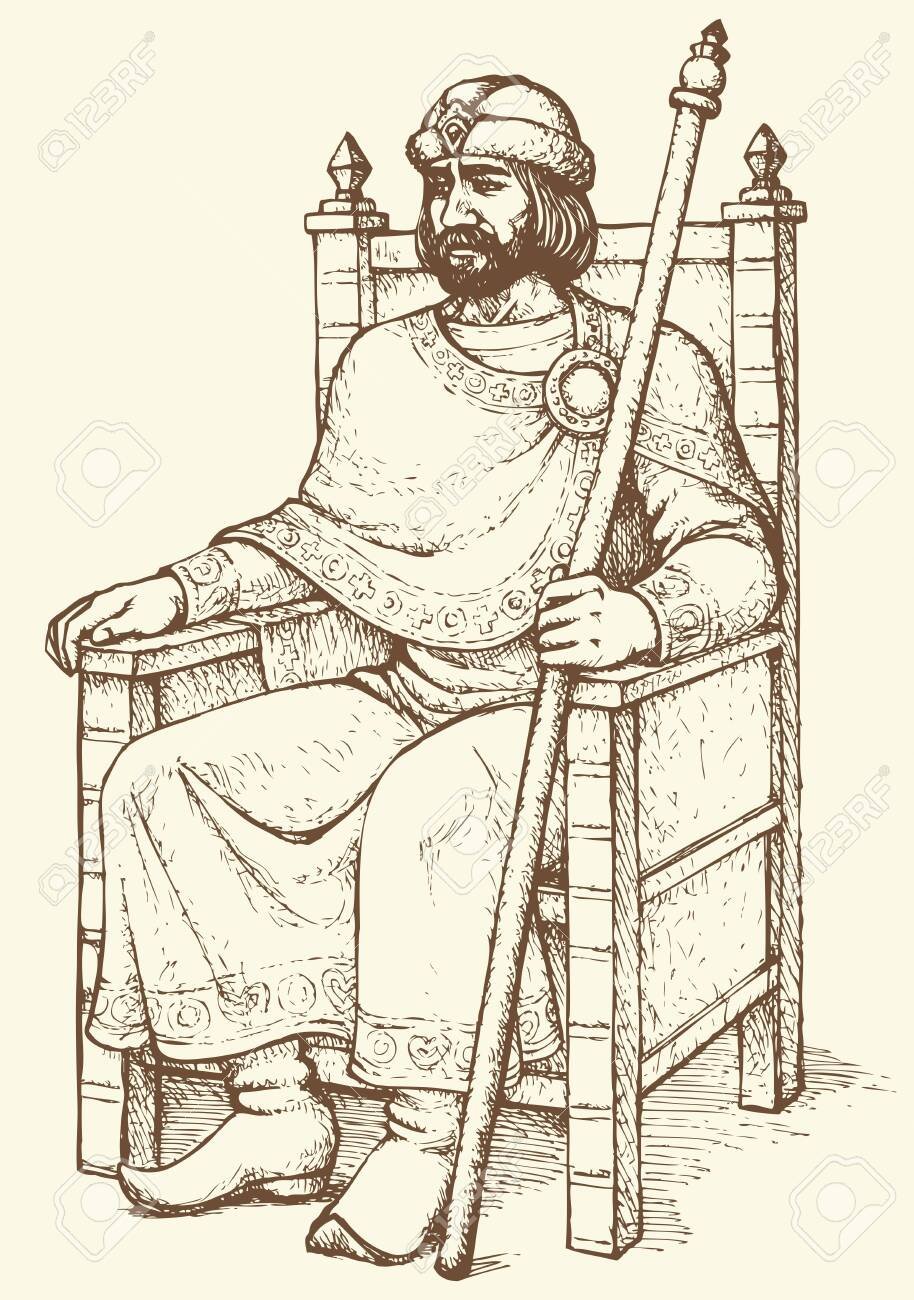 Князь сидит на троне