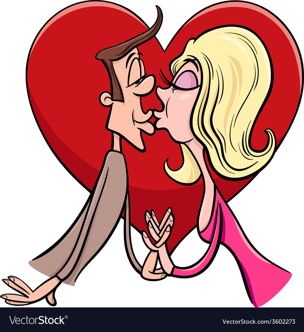 Поцелуй карикатура