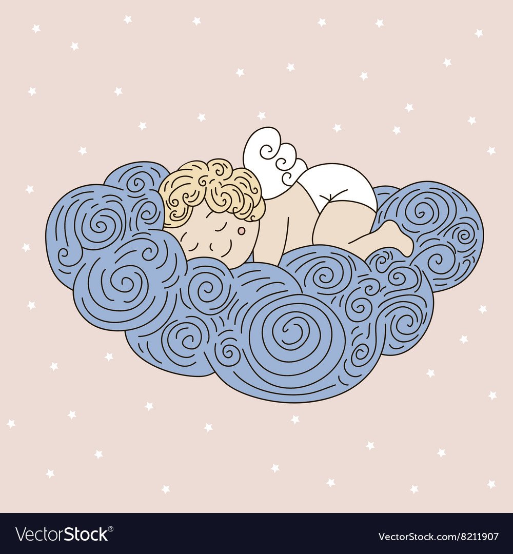 Ангел спящий на облаке