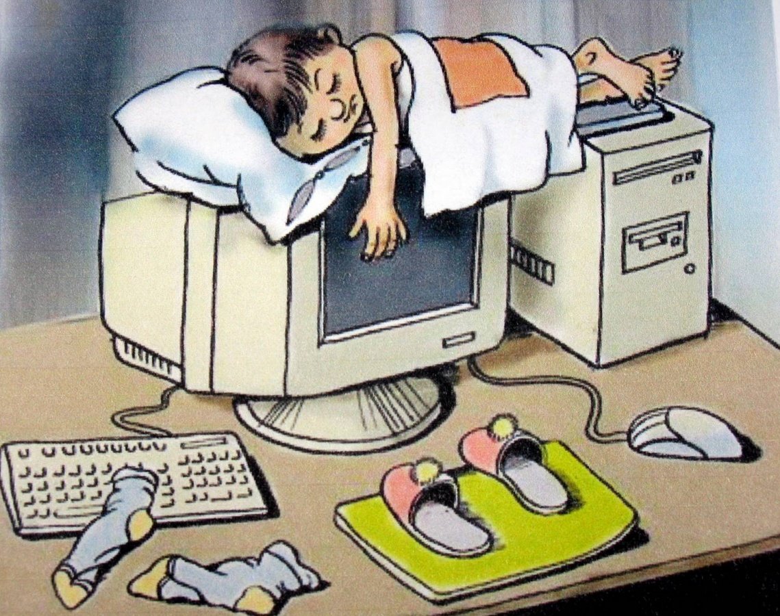 Спит на работе карикатура