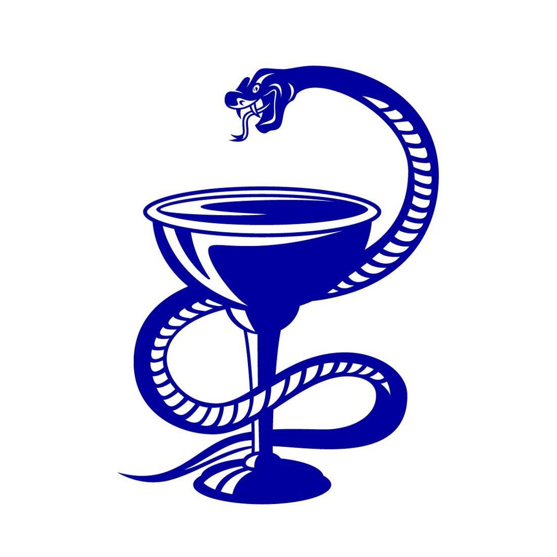 Змея с чашей символ медицины вектор