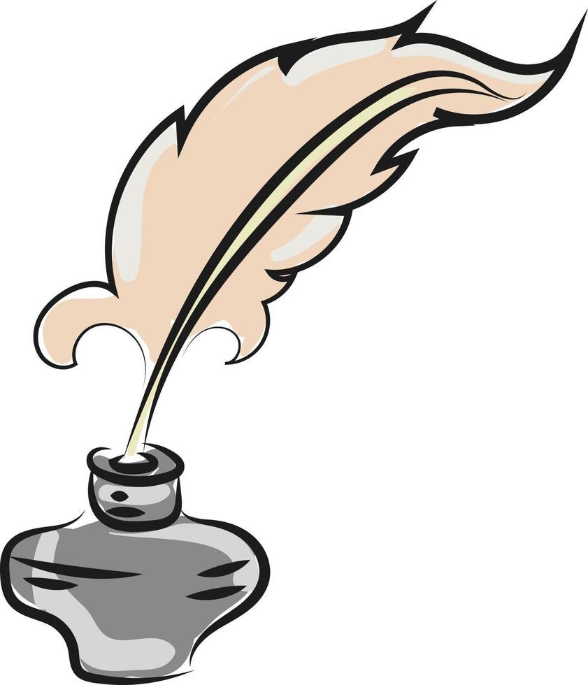 Перо с чернилами подсвечник на прозрачном фоне