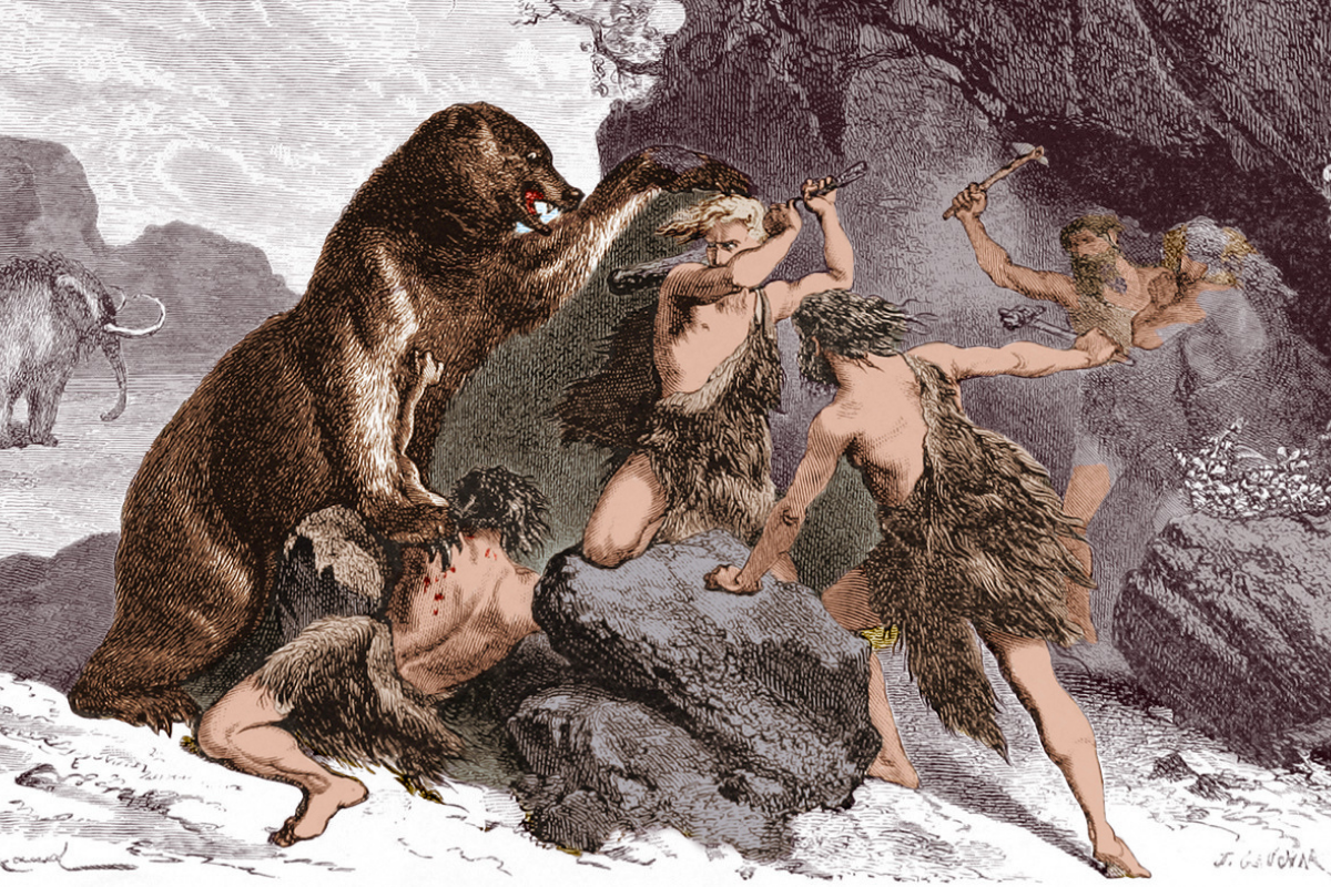 Неандерталец и пещерный медведь