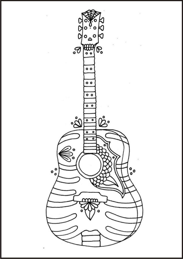 Гитара для разукрашивания