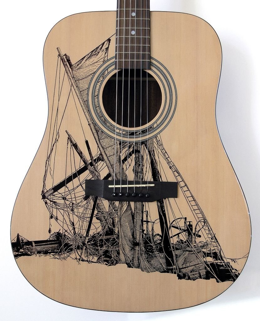 Гитара акустическая с узорами