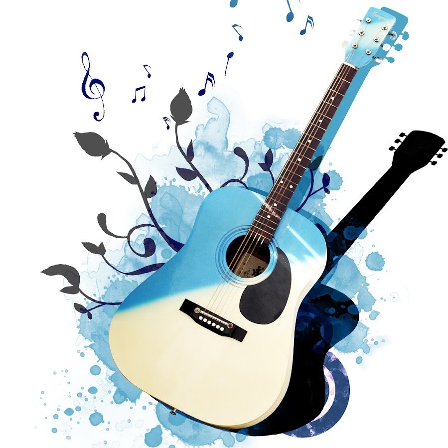 Гитара на прозрачном фоне