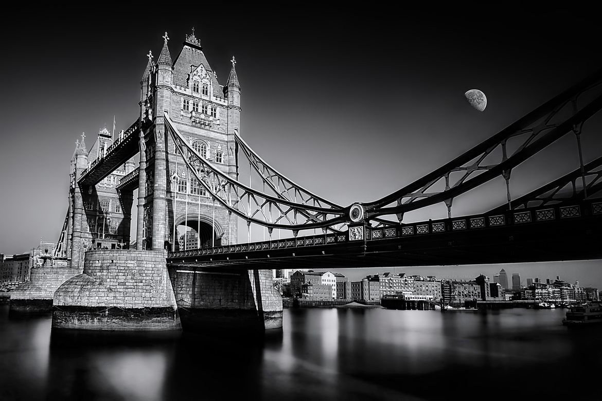 Тауэрский мост Лондон черно-белый