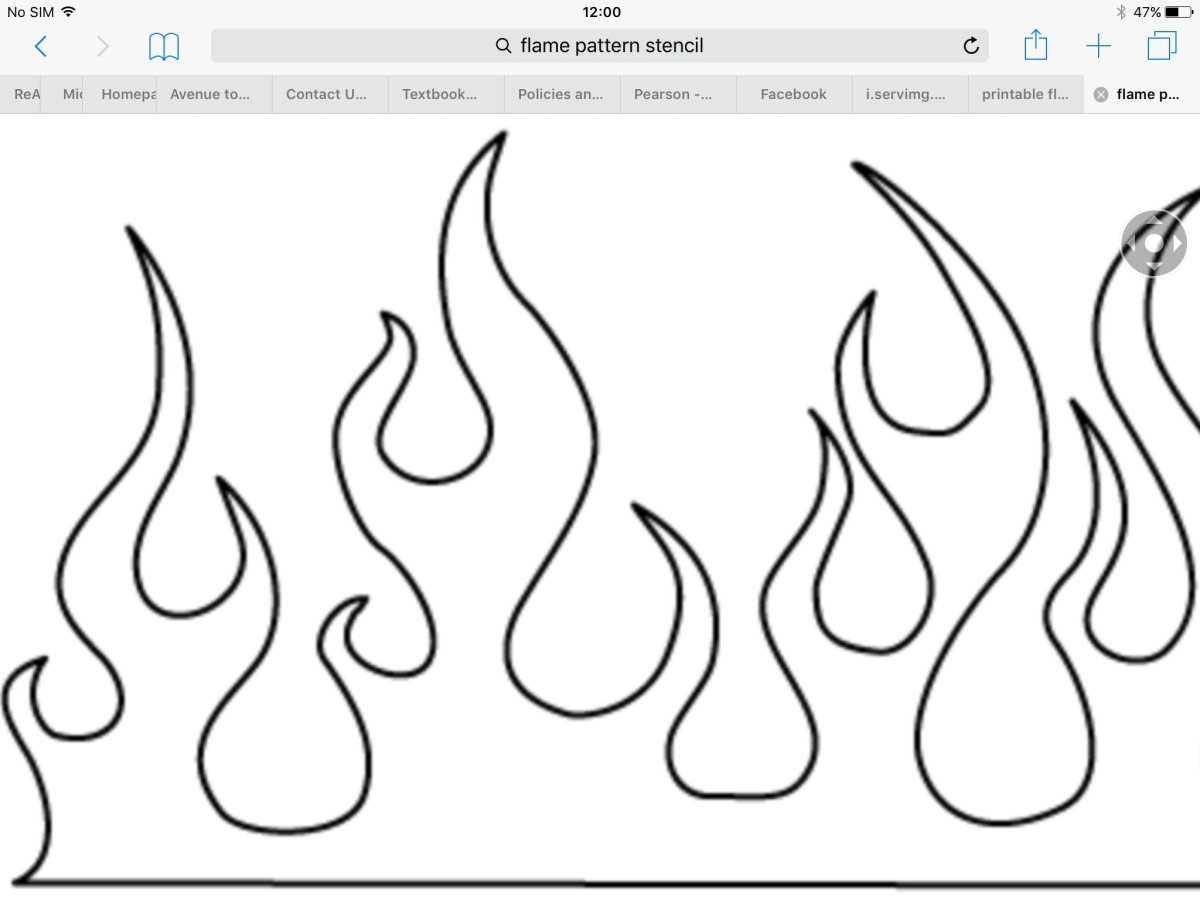 Языки пламени трафарет